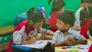 Indian Public School Students Help Each Other